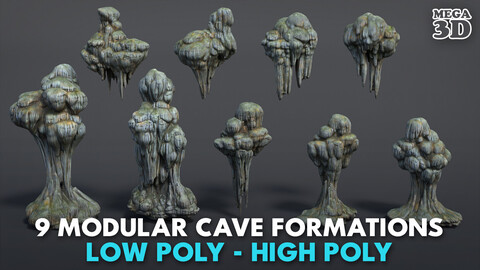 9 Modular Cave Formations - 250218