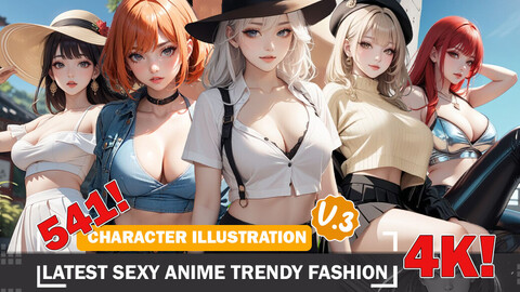 541 Latest Sexy Anime Trendy Fashion Diverse Outfit Character Design Reference Art V3 4K