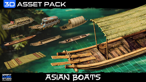 Asian Boats 3D Kitbash Pack + 30% OFF in the description!