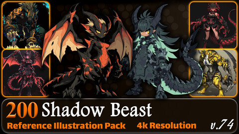 200 Anime Shadow Beast (Full Body) Reference Pack | 4K | v.74