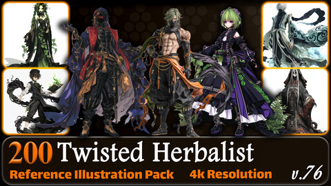 200 Anime Twisted Herbalist (Full Body) Reference Pack | 4K | v.76