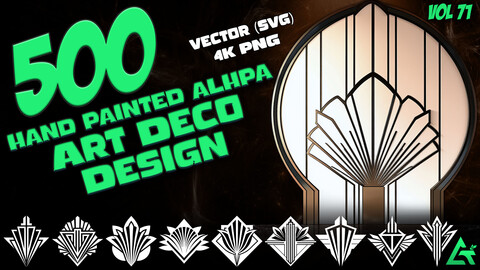 500 Hand Painted Alpha Art Deco Design (MEGA Pack) - Vol 71