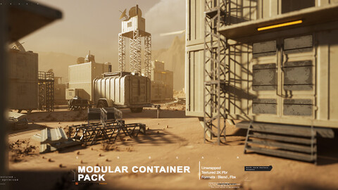 Modular Container Environment Pack(+Unreal Engine Level)