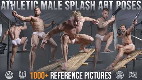 1000+ Athletic Male Splash Art Poses +30% Off in the description