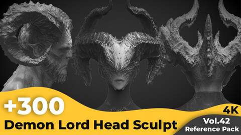 +300 Demon Lord Head Sculpt Reference Images(4k)