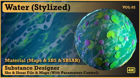 Water (Stylized) - Vol 02 - SBS & SBsar & Maps