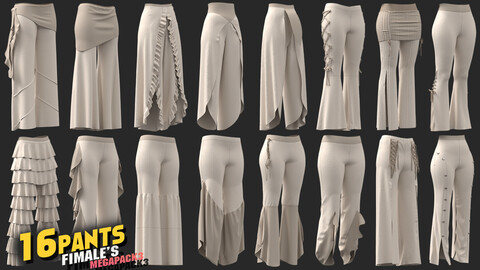 17models of pant's male's megapack 85%off/ marvelous & clo3d / OBJ / FBX