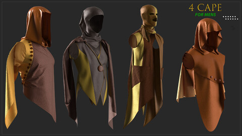 4. Cape for male / Marvelous Designer / CLO 3D