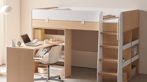 4 Storage Bunk Bed Desk Type