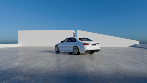 White Studio Automotive 3D Scene | 3D Blender File (+Textures) Vol-01