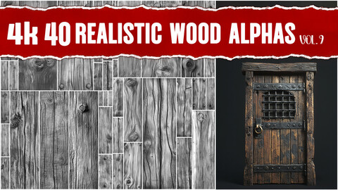 Realistic Wooden Alpha| 4k PNG Displacement Map