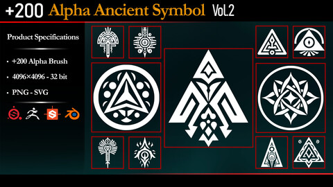 +200 Alpha Ancient Symbols - Vol.2