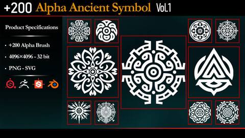 +200 Alpha Ancient Symbols - Vol.1