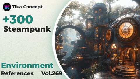 +300 Steampunk Environment Concept (4k)