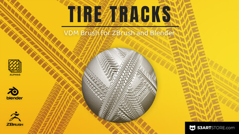 Tire Tracks, Wheel Trace Marks VDM Brush for ZBrush 2025