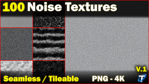 100 Ultra High-Quality Noise Textures / Noise Displacement / Noise Alpha (Seamless and Tileable) Vol 1