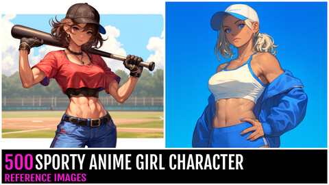 500 SPORTY ANIME GIRL CHARACTER