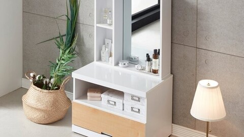 2-tier storage sitting vanity