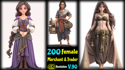 200 Female Merchant & Trader - 4K Resolution - V.90