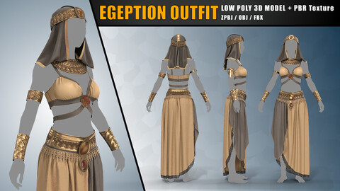 Egyptian Outfit - Game-Ready Model - PBR Texture - Vol 1