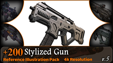 200 Stylized Gun Reference Pack | 4K | v.5