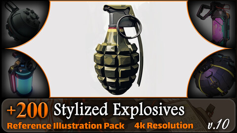 200 Stylized Explosives Reference Pack | 4K | v.10