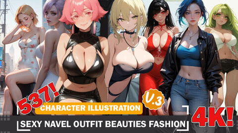 537 Anime Various Sexy Outfit Beauties Diverse Outfit Character Design Reference Art V3 4K