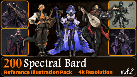 200 Anime Spectral Bard (Full Body) Reference Pack | 4K | v.82