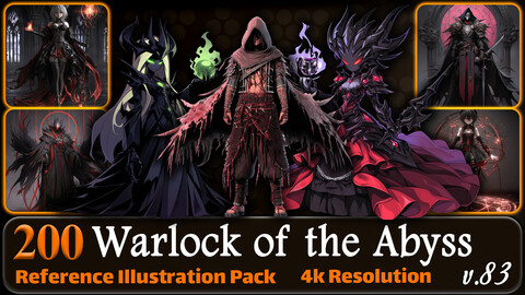 200 Anime Warlock of the Abyss (Full Body) Reference Pack | 4K | v.83