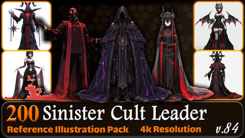 200 Anime Sinister Cult Leader (Full Body) Reference Pack | 4K | v.84