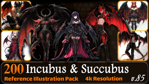 200 Anime Incubus & Succubus (Full Body) Reference Pack | 4K | v.85