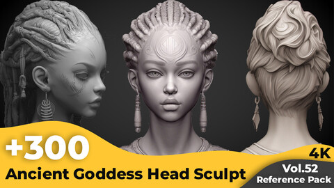 +300 Ancient Goddess Head Sculpt Reference Images(4k)