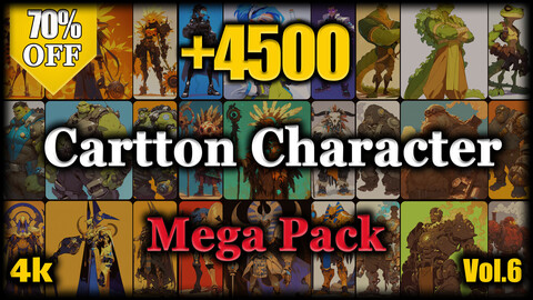 +4500 Cartoon Character Reference Image Pack - MEGA PACK v.6 |4K|