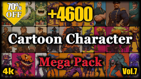 +4600 Cartoon Character Reference Image Pack - MEGA PACK v.7 |4K|