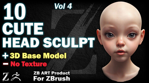 10 ZB ART Cute Head Sculpt (3D Base Model) - Vol 4