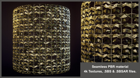 Seamless Camouflage Military PBR Material Net Textures (camo, mesh, camouflage, military, substance)