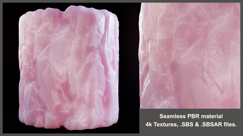 Seamless Pink Quartz Material Textures (crystal, stone, romantic, rock, mineral, rose, substance)