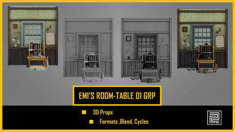 EMI'S ROOM - TABLE 01 PROPS