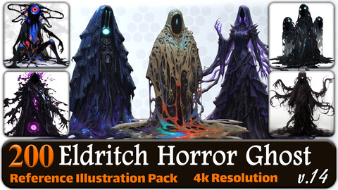 200 Eldritch Horror Ghost (Full Body) Reference Pack | 4K | v.14