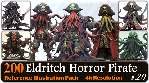 200 Eldritch Horror Pirate (Full Body) Reference Pack | 4K | v.20