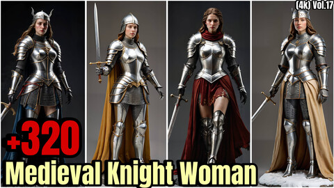 +320 Medieval Knight Woman Character Concept(4k)