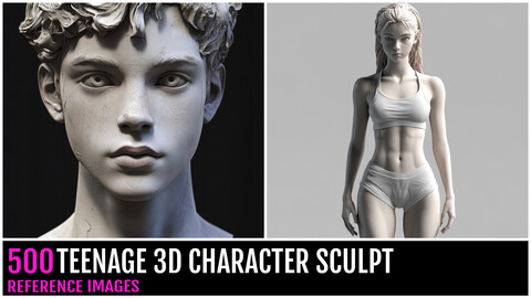 500 HIGHLY DETAILED TEENAGE 3D CHARACTER SCULPT