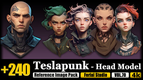 240 Teslapunk - Head Model Reference Image Pack v.70 |4K|