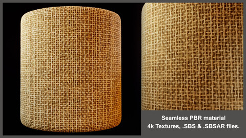 Seamless natural jute bag material textures (Substance, fabric, cloth, textile, stylized, cotton)