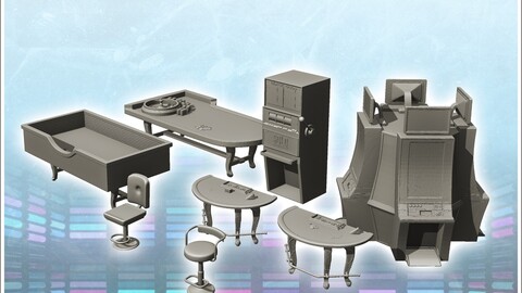 Set of Las Vegas casino slot machines (1) | STL for 3D Printing Printer | Hard Surface