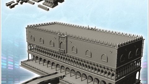 Venetian Hotel Las Vegas Casino (5) | STL for 3D Printing Printer | Hard Surface