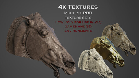 Head of the Horse of Selene Low-poly 3D model