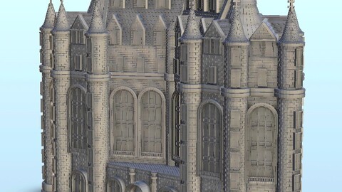 Retro Baroque castle | STL for 3D Printing Printer | Hard Surface