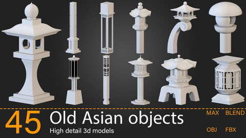 45-Old Asian objects-Kitbash -vol.01