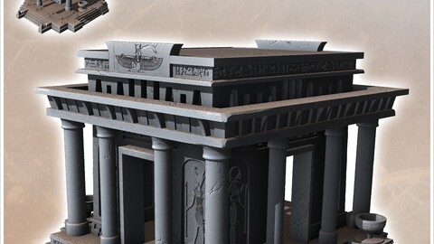 Desert altar with large columns, domes and access stairs (13) | STL for 3D Printing